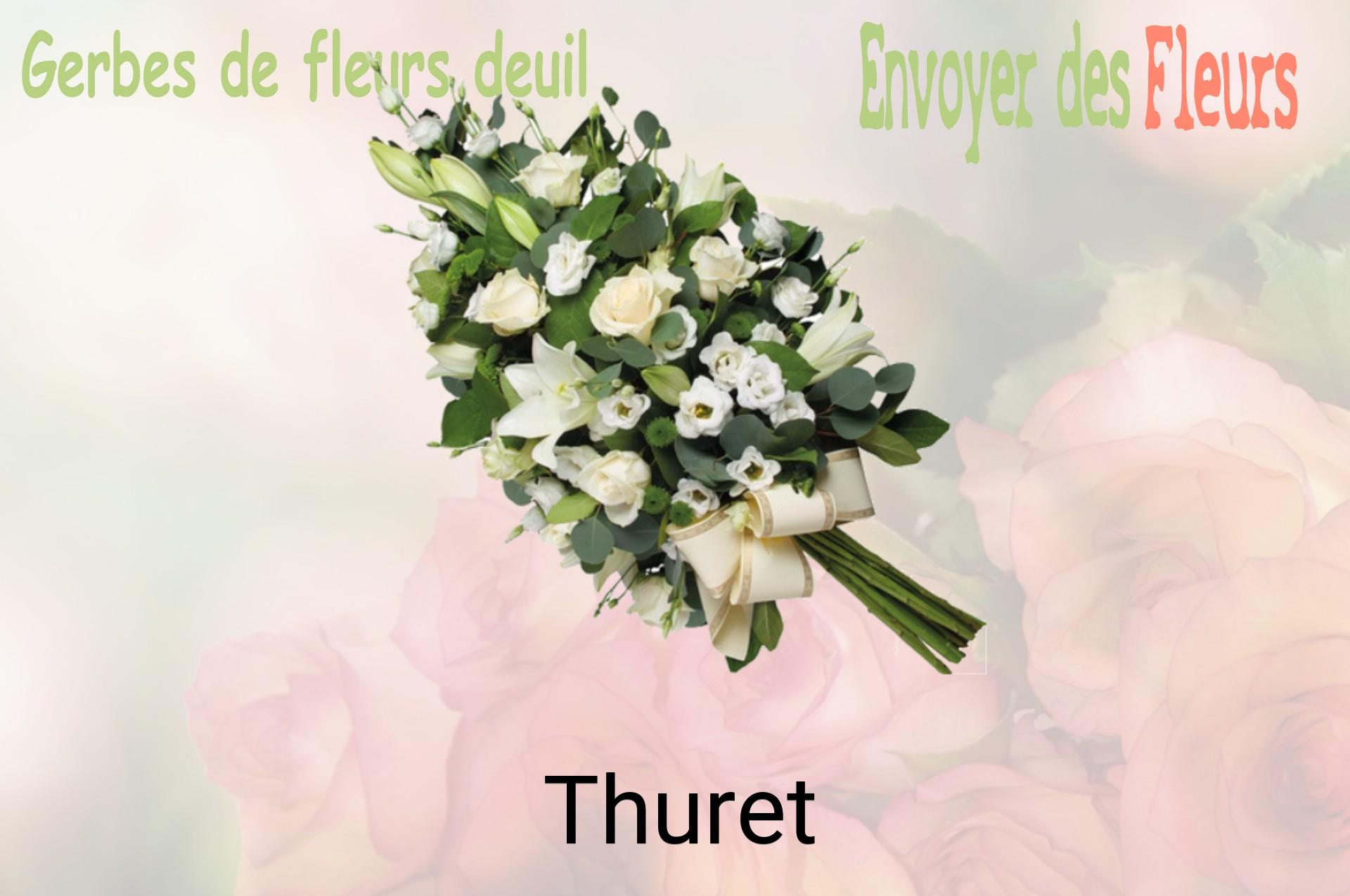Gerbe de fleurs de deuil livrée à Thuret
